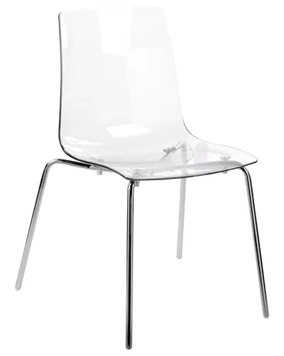 Produktbild Beliani Set aus 2 Esszimmerstühlen, transparenter Kunststoffsitz, Metallbeine