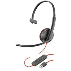 Poly Blackwire C3210 USB-A Headset - Headset mit On-Ear Design, kabelgebunden und USB-Anschluss für klare Sprachübertragung und hohen Tragekomfort.