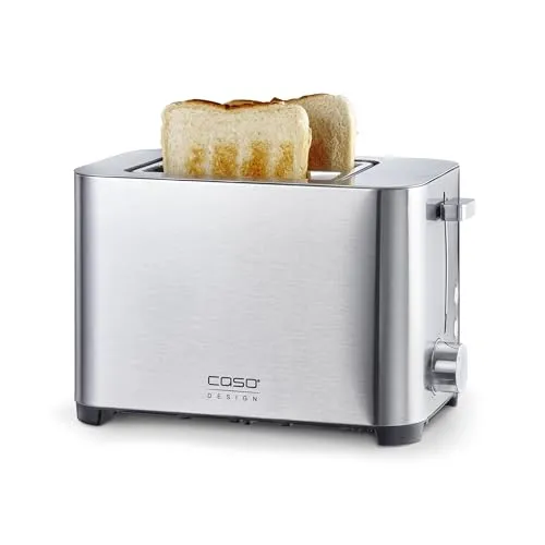 Caso Classico T2 Duo 2-Scheiben-Toaster Edelstahl - Eleganter 2-Scheiben-Toaster aus Edelstahl, ideal für knusprige Toasts und Brötchen, mit variabler Bräunungseinstellung für perfekten Genuss.