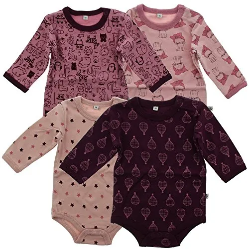Pippi Babywear Langarmbody bunt 50 - ca. 0-3 Monate - Baby-Wäsche aus 100% Baumwolle, weich und atmungsaktiv für den zarten Babyhautkomfort, ideal für Neugeborene.