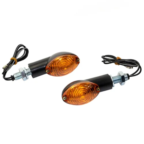 Blinker Paar Cat Eye 20 mm schwarz E-geprüft für AJP Aprilia BMW Ducati Honda