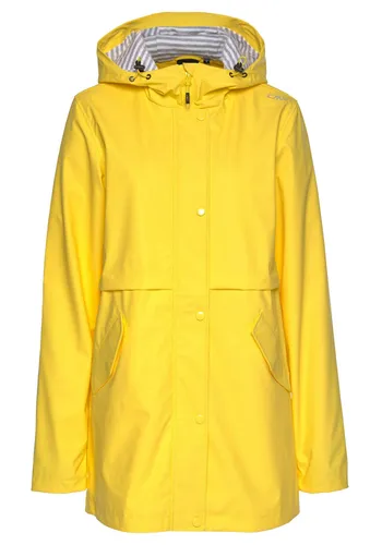 CMP Woman Jacket FIX Hood yellow (R411) 50 - Wasserdichte Hardshell Jacke für Damen, schützt stilvoll vor Regen und Wind mit verstellbarer Kapuze und modischem Futter.