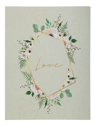 EXACOMPTA Fotoalbum Gästebuch 100 Seiten Goldschnitt 27x22cm - Landidylle - Fotoalben für Hochzeiten, kombiniert Charme und Modernität, ideal für Bohemian Chic-Hochzeiten mit einem blumigen Muster.