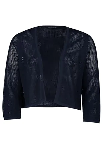 Betty Barclay Damen Sommer-Strickjacke 3/4 Arm - Dunkelblau - Strickjacken für Damen, im entspannten Relaxed Fit mit elegantem V-Ausschnitt, perfekt für einen lässigen Sommerlook.