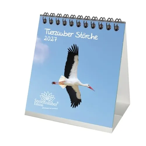 Tierzauber Störche Tischkalender 10x10cm für 2027 Tierzauber Störche - Seelenzauber