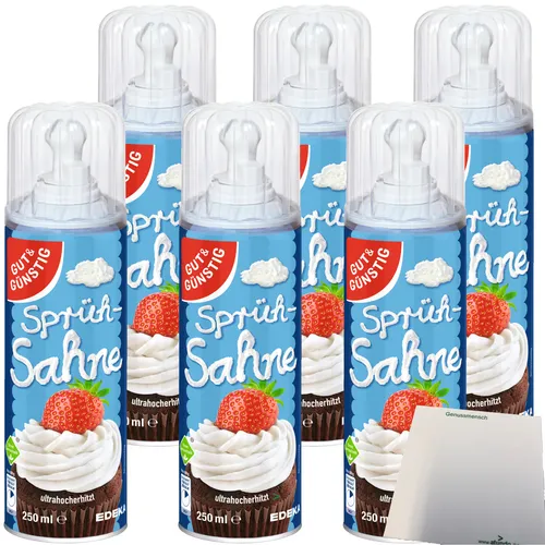 Gut&Günstig Sprühsahne 30% Fett 6er Pack von GUT&GÜNSTIG