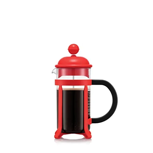 Bodum JAVA Kaffeebereiter, Gestell und Deckel aus Kunststoff, 3 Tassen, 0,35 l, SAN, Rot