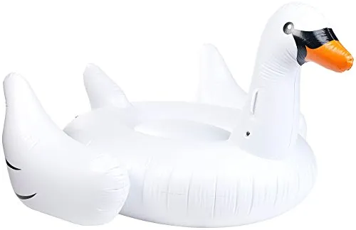 infactory Schwimmtier: Aufblasbarer XXL-Schwan, Badeinsel, 177 x 165 x 110 cm, bis 90 kg (Aufblasbare Schwimmtiere XXL, Schwimmtier Schwan, Luftmatratze)