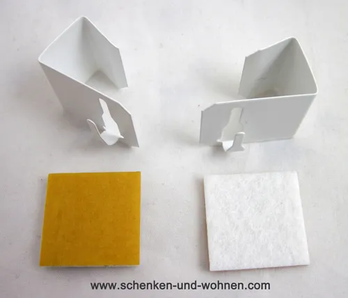 Fenster Clip links/rechts zum Klemmen für Vitragenstäbe-weiß, 2er-Set