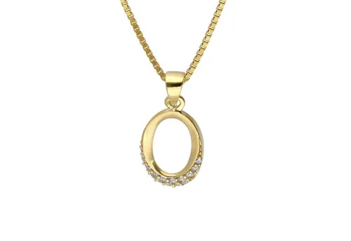 trendor Kette mit Anhänger Schmuck-Anhänger Gold 333 mit Goldplattierter Silberkette