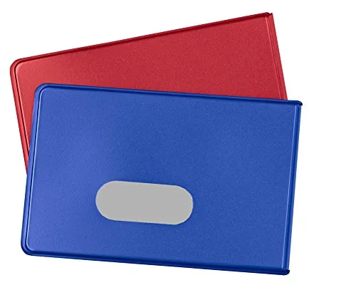 BE-HOLD 2 RFID-Schutzhüllen der Marke, Schutzhüllen für Kreditkarten, perfekt zum Schutz vor Datendiebstahl, Rot/Blau., 2 Stück, Klassisch