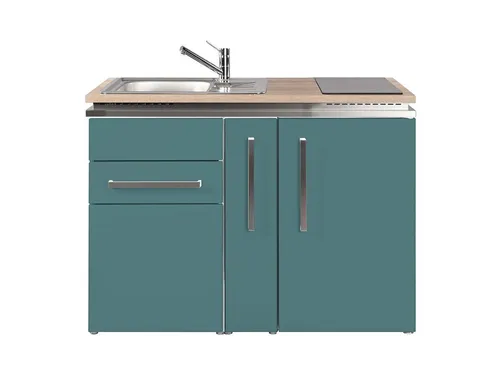 Stengel Miniküche Designline MD 120 A Türkis mit Kühlschrank