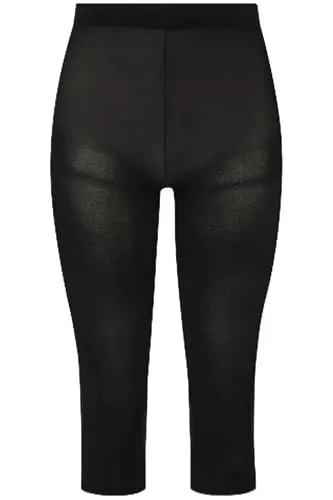Produktbild Ulla Popken Damen große Größen Übergrößen Plus Size Strumpf-Capri, blickdicht, Oberschenkel-Schutz, 80 den schwarz 58+ 815580130-58+
