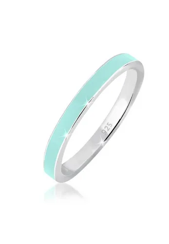Elli Fingerring Stapelring Basic Emaille 925 Silber - Eleganter Fingerring aus 925 Sterling Silber mit Emaillelack, ideal für das tägliche Tragen. Perfekt zum Kombinieren oder als Einzelstück für modebewusste Frauen.