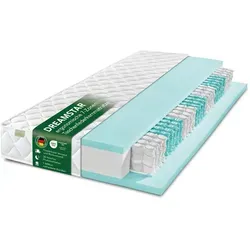 Dreamstar Ergo Flex Taschenfederkernmatratze - 7-Zonen Federkernmatratze, ergonomisch und punktelastisch, ideal für Bauch-, Rücken- und Seitenschläfer, atmungsaktiv und allergikergeeignet, verfügbar in zwei Höhen (17 cm und 22 cm), 160 cm x 200 cm.