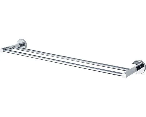 HACEKA Kosmos Dubbele Handdoekhouder 84,3 cm - Stilvoller Badetuchhalter aus Chrom - Handtuchhalter mit glänzender Chromoberfläche und stabiler Konstruktion, bietet Platz für zwei Badetücher und verkürzt die Trocknungszeit.