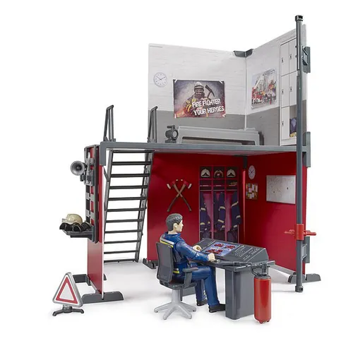 Bruder® Spielzeug-Auto Bruder 62702 bworld Feuerwehrstation - Spielzeug-PKW für Kinder ab 6 Jahren, inklusive Feuerwehrmann und ideal für kreative Rollenspiele im Feuerwehr-Einsatz.