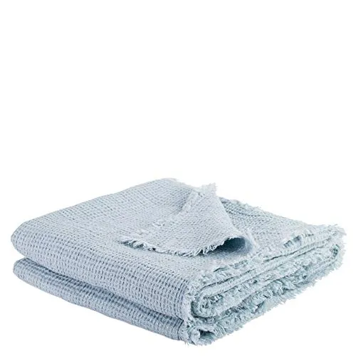 Produktbild Honeybee-Plaid – Weiche Leinen-Decke mit Fransen – 130x180 cm – 515 water von ’zoeppritz since 1828’