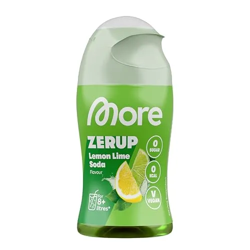 Produktbild MORE Zerup, Lemon Lime Soda, 65 ml, für bis zu 8 l Fertiggetränk, zuckerfreier Sirup mit u.a. echten Fruchtextrakten, vegan, zero Kalorien - made in Germany