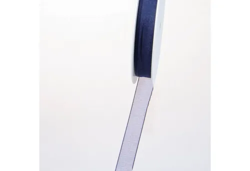 Deko AS Dekoband Schmales Organzaband mit Webkante - 15mm - 50m - col. 79 dunkelblau -
