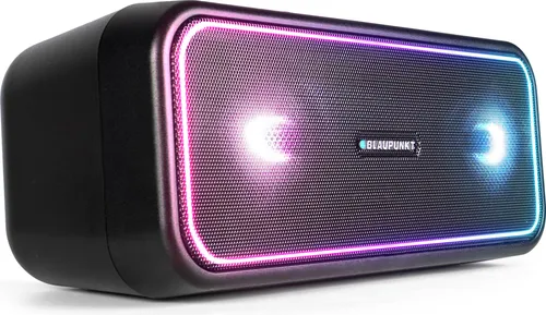 BLAUPUNKT Bluetooth Party Lautsprecher PS 200 - Tragbarer Party-Speaker mit mehrfarbiger LED-Beleuchtung, kristallklarer Klang und integrierten Akku für unvergessliche Partys