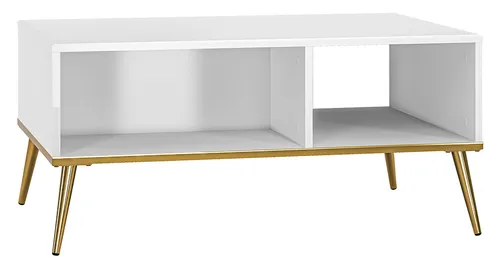 Goldin Couchtisch 120cm in Gold und Weiß