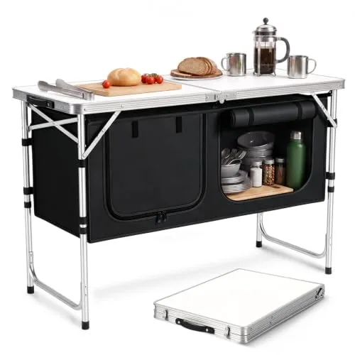 Sekey Faltbarer Campingschrank mit Höhenverstellung 54/62/70 cm