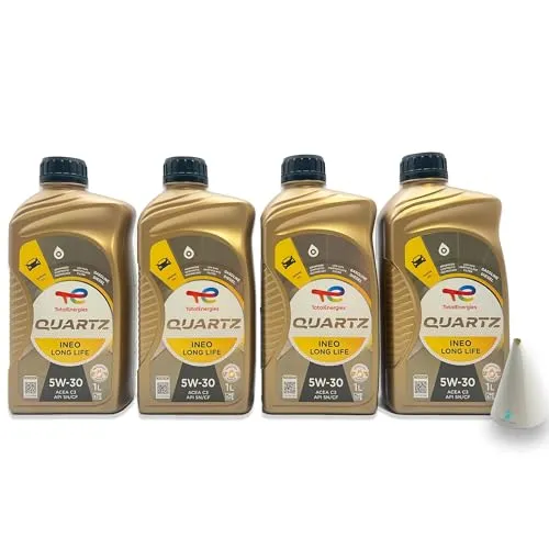 L Total Quartz Ineo Longlife 5W-30 | passend für | VW 504 00 | VW507 00 | MB 229.51 | BMW LONGLIFE-04 | PORSCHE C30 | 4 Liter | Motoröl | Motorenöl | mit Trichter 4