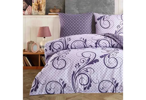 Buymax Wendebettwäsche Set - Floral Barock, 2-teilig - Bettwäsche-Set aus 100% Baumwolle mit floralem Barock-Muster in Violett. Mit verdecktem Reißverschluss und pflegeleicht, ideal für stilvolle Schlafzimmer.