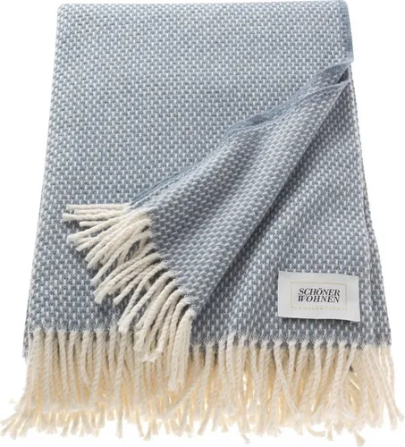 SCHÖNER WOHNEN-Kollektion Wohndecke Zen - Bettdecken mit Fransen, kuschelig und stilvoll in nachtblau, perfekt für gemütliche Abende auf dem Sofa.