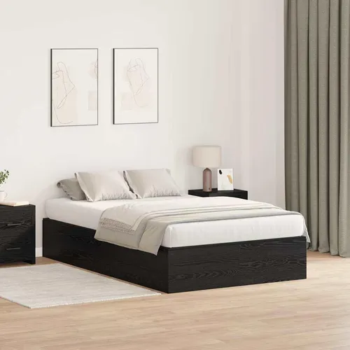 Maison Exclusive Aufbewahrungsbettgestell Schwarz Eichen-Optik 120 x 200 cm