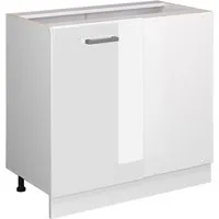 Vicco Eckunterschrank R-Line, Weiß Hochglanz, 86 cm - Unterschrank in modernem Design mit höhenverstellbaren Füßen und 1 Einlegeboden, ideal für platzsparende Lösungen in Ihrer Küche.