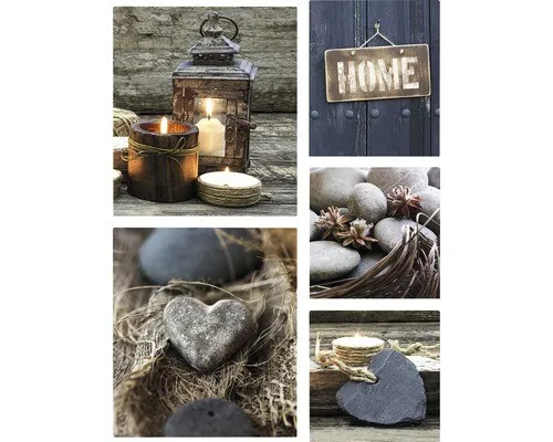 Leinwandbild Home 5er-Set 60x80 cm in blau von Art for the home