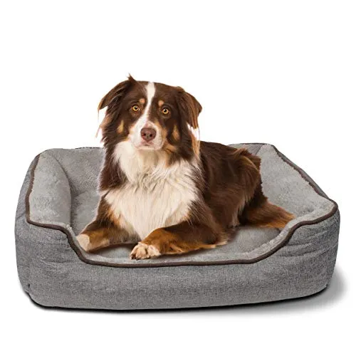 CCollection Hundebett | Hundekissen | Hundesofa | Hundekorb mit Wendekissen Verschiedene Größen und Farben ((L) 80 x 60 cm Außenmaß, grau)