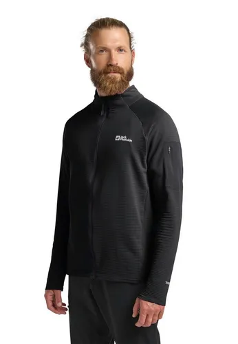 Jack Wolfskin Prelight Full Zip M black (6000) M - Funktionsjacke für Herren, ideal zum Wandern. Leichter Midlayer aus schnelltrocknendem Fleece, bietet optimale Atmungsaktivität und Wärmeisolierung für kühle Tage.