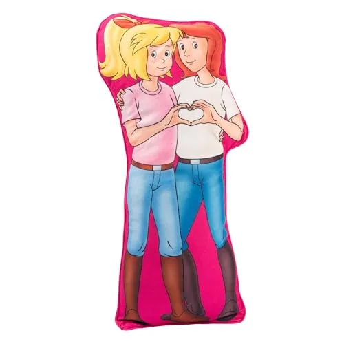 United Labels Bibi & Tina Kissen, Kopfkissen 50x20 cm, Pink, Sofakissen BFF Best Friends Forever, Dekokissen für Fans