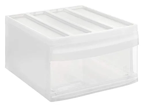 Rotho Systemix Schubladenbox 1 Schub, Kunststoff (PP) BPA-frei, transparent, L (39.5 x 34.0 x 20.3 cm)