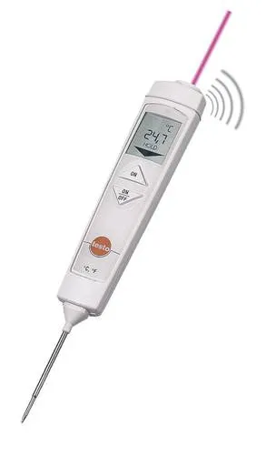 Testo 826-T4 Infrarot-Thermometer - Temperatur- / Feuchtemessgeräte mit 6:1 Optik, ideal für die Lebensmittelindustrie, ermöglicht präzise Temperaturmessung ohne Kontakt und unterstützt HACCP-Richtlinien.
