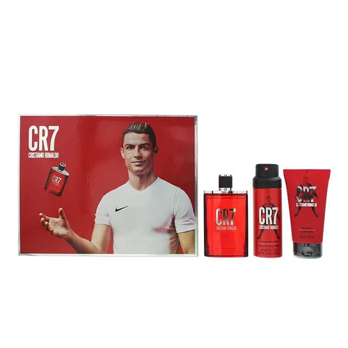 Cristiano Ronaldo CR7 3 Piece Gift Set: EDT 100ml & Shower Gel 150ml - Herren Geschenkset mit 100ml Eau de Toilette und 150ml Duschgel, ideal für Fans von Cristiano Ronaldo und perfekte Geschenkidee.