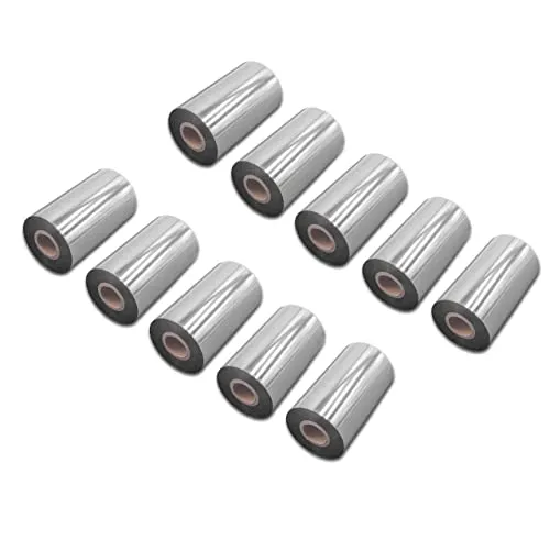 vhbw 10x Thermotransfer-Band kompatibel mit TSC TTP-384M, TTP-366M, TTP-368MT Drucker Etikettendrucker, Wischfest, 110 mm x 300 m, Wachs Harz Schwarz