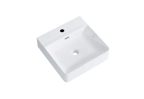 doporro Aufsatzwaschbecken M201, eckig in Weiß/Anthrazit - Keramik Waschbecken, ideal für moderne Bäder, mit mittiger Armatur und rechteckigem Design für eine stilvolle Optik.