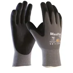 Maxiflex Ultimate Nylon-Strickhandschuhe grau/schwarz, ATG 34-874 - Größe 10 (XL)