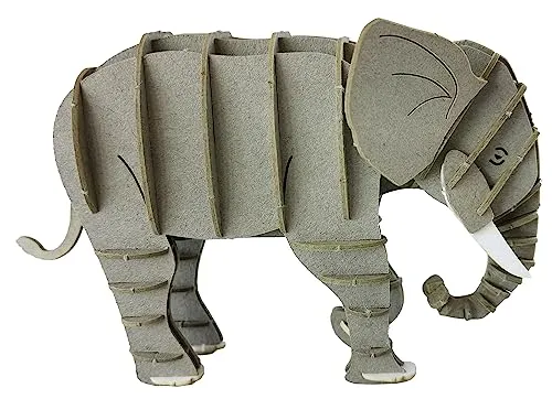 Fridolin 3D Papiermodell Elefant grau