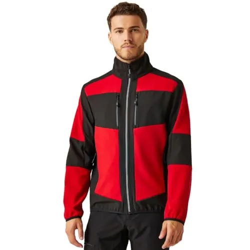 Regatta Herren Softshell-Jacke XL - Wind- und Wasserabweisend - Funktionsjacke aus warmem Stretch-Softshell-Gewebe, ideal für Outdoor-Aktivitäten mit reflektierendem Druck und vielen praktischen Taschen.