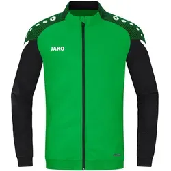 JAKO Polyesterjacke Performance XL Soft Green/Schwarz - Trainingsbekleidung aus 100% recyceltem Polyester, wasserabweisend und winddicht, mit seitlichen Reißverschlusstaschen für praktische Aufbewahrung während sportlicher Aktivitäten.