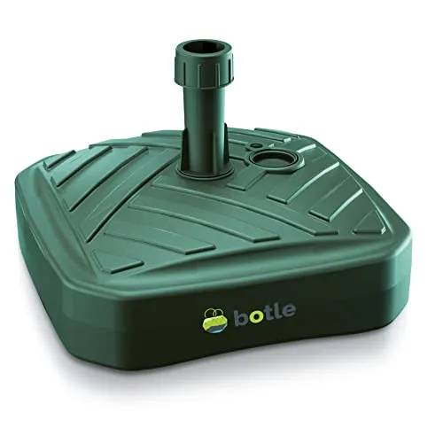 Schirmständer Schirmhalter Sonnenschirmständer Dunkelgrün Ständer aus Kunststoff Quadratisch Form zu Garten Terrasse Strand Sonnenschirmfuß befüllbar mit Sand Wasser oder Kies Sonnenschirm Flagge Mas