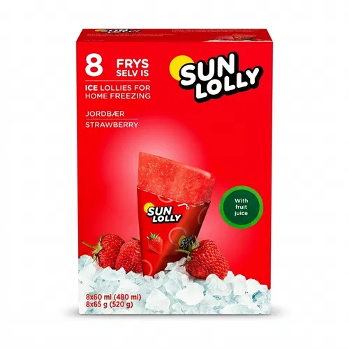 Sun Lolly Erdbeer Wassereis zum Selbsteinfrieren 8er Pack von SUN LOLLY