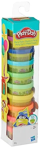 Der Play-Doh Party Turm mit 10 verschieden farbigen Dosen Play-Doh Knete à 28 g ist der lustig bunte Spielspaß für jeden Geburtstag und das perfekte Geschenk, 22037EU6