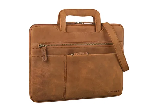 STILORD 'Cole' Vintage Laptoptasche 14 Zoll in braun von STILORD