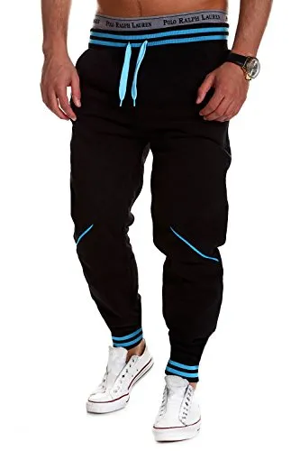 MT Styles Trainingshose Jogginghose MT-52 [Schwarz/Blau, XXL]